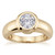 Round Bezel Solitaire Engagement Ring Solid Mounting 14k Yellow Gold