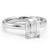 Emerald-Cut Solitaire Engagement Ring Setting 14k White Gold
