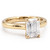 Emerald-Cut Solitaire Engagement Ring Setting 14k Yellow Gold