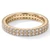 Two-Row 3/4ct Diamond Eternity Wedding Band Bridal Ring 14k Yellow Gold