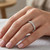 Vintage-Inspired Diamond Wedding Band Engraved Bridal Ring On Hand