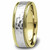 Hammered 14k 2-Tone Gold Wedding Band Ring