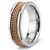 14k White Rose Gold Wedding Band Rope Ring