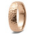All-Hammered Domed 14k Rose Gold Wedding Band