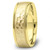 Hammered Wedding Ring 14k Yellow Gold Band With Milgrain