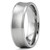 Concave Brushed Wedding Band Men's 14k White Gold Ring