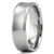 Concave Brushed Wedding Band Men's 14k White Gold Ring