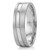 Men's Wedding Band Satin Finished 14k White Gold Ring With Polished Line