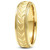 Leaf Pattern Domed Wedding Band 14k Yellow Gold Ring
