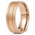 Flat Brushed Wedding Band With Milgrain Lines 18k Rose Gold Ring
