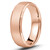 Domed Satin and Polished Wedding Band Comfort-Fit Ring 18k Rose Gold
