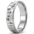 Diamond-Cut Star Wedding Band 18k White Gold Ring for Men and Women