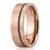 Satin Finished 18k Rose Gold Mens Wedding Band Handmade Twist Ring