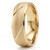 Domed Brushed Wedding Ring Etched 18k Yellow Gold Men's Band