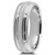 Domed Brushed Platinum Wedding Band 2-Groove Ring