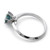 Blue Diamond Solitaire Engagement Ring With Knife-Edge Shank Side