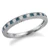 Alternating Blue and White Diamond Wedding Ring Vintage Inspired