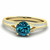 Blue Diamond Split Design Engagement Ring Yellow Gold