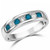 Alternating Blue and White Diamond Wedding Ring Men's Band