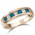 Alternating Blue and White Diamond Mens Wedding Ring Rose Gold