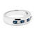 Alternating Blue and White Diamond Mens Wedding Ring Side