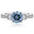 2 Carat  VS1 Blue and White Diamond Three Stone Engagement Ring