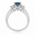 2 Carat  VS1 Blue and White Diamond Three Stone Engagement Ring Side