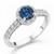 Fancy Blue and White Diamond Halo Engagement Ring