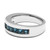 Channel Set Men's Blue Diamond Wedding Ring Band Side