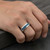 Channel Set Men's Blue Diamond Wedding Ring Band On Hand
