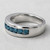 Channel Set Men's Blue Diamond Wedding Ring Band Side