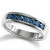 Channel Set Men's Blue Diamond Wedding Ring Band