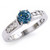 Blue Diamond Engagement Ring Channel-Set Band