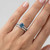 Fancy Blue Diamond Matching Engagement and Wedding Ring Set On Hand