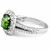 Green Diamond Halo Engagement Ring Split Filigree Band Side