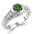 Engraved Green Diamond Engagement Ring Vintage Design