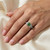 Fancy Green Diamond Engagement Ring With Shoulders On Hand