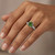 Large Fancy Green Diamond Engagement Ring 18k Gold On Hand