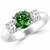 Fancy Green White Diamond 3 Stone Engagement Ring