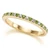 Alternating Green and White Diamond Wedding Ring 14k Yellow Gold