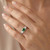 1 Carat Green and White Diamond 3-Stone Engagement Ring On Hand