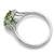 Green White Diamond Halo Engagement Ring Split Shank Side