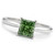 Princess Cut Green Diamond Solitaire Engagement Ring