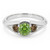 Green and Cognac Brown Diamond Three Stone Ring