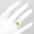 2ct Canary Yellow Diamond Three Stone Engagement Ring on Hand