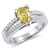 Pear Shaped Yellow Diamond Split Engagement Ring