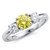 Fancy Yellow and White Diamond Three Stone Engagement Ring