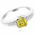 Unique Cushion Cut Yellow Diamond Engagement Ring Side