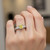 Unique Cushion Cut Yellow Diamond Engagement Ring On Hand