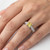 Vintage Cushion Cut Yellow Diamond Engagement Ring On Hand